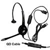 Monaural Call Center Headset with PQD Cable