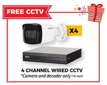free 4 channel wired cctv